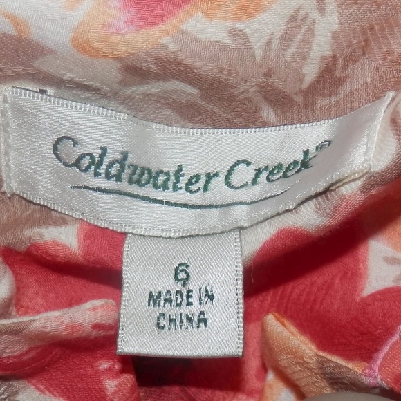 COLDWATER CREEK Jacket 6 Pink Gray Floral Buttons - Picture 5 of 5
